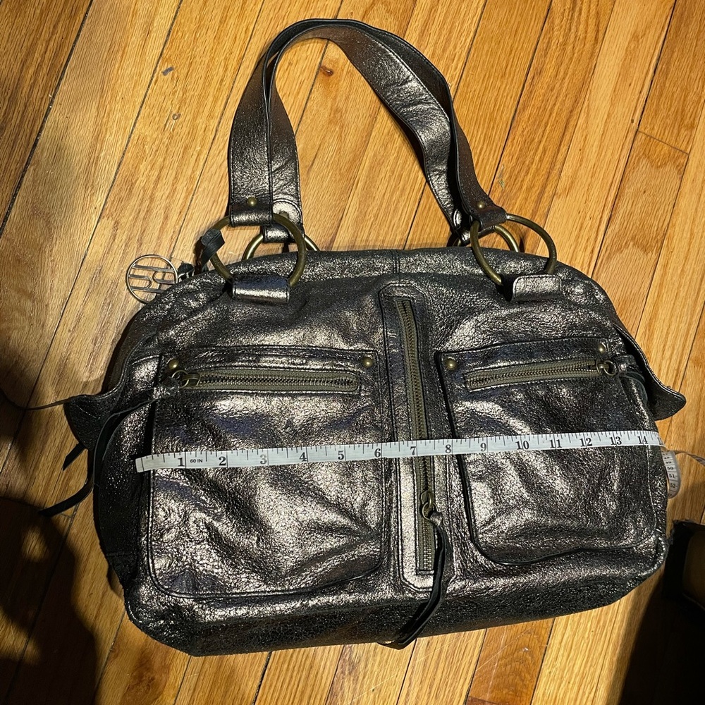 👹Hayden Harnett Leather Brooklyn Vintage Metallic Iridescence Holographic shiny